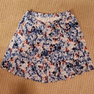 Crown & Ivy Blue and Pink A-Line Mini Skirt